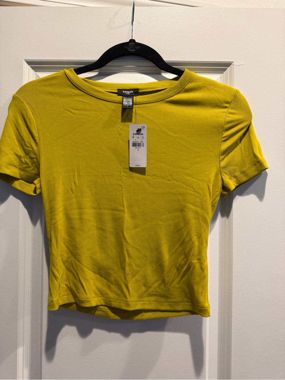 Express Women’s Short Sleeve Crop Top - Mustard Yellow
